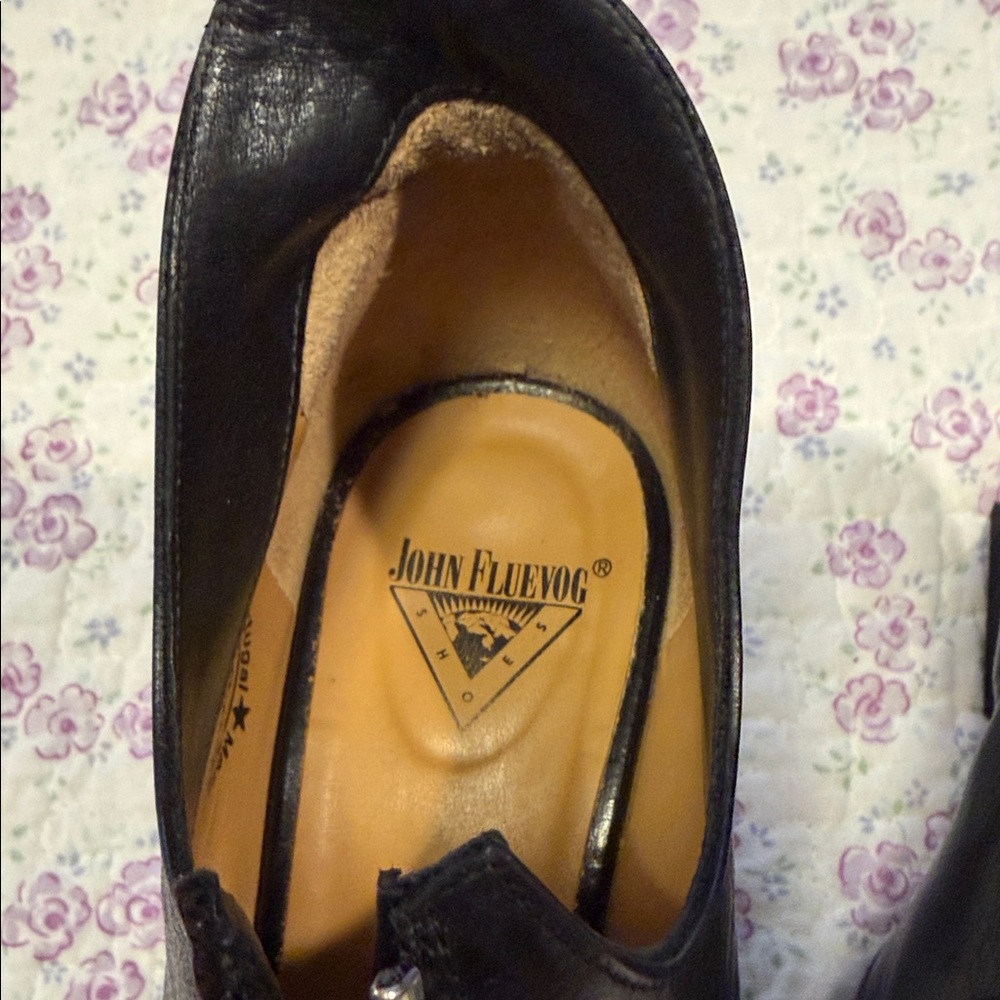 John Fluevog Black Pointed Toe Buckle & Zip Ankle Heels - Picture 3 of 9